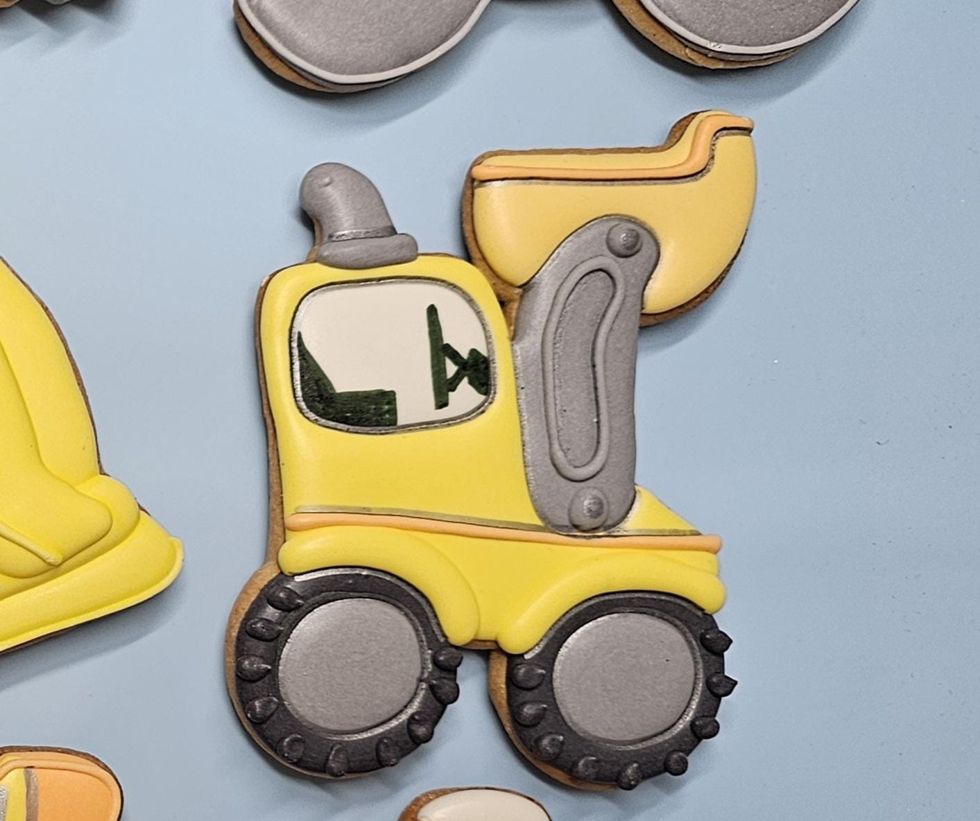 Construction Vehicle Sugar Cookies, Royal Icing Party Favors, Kids Birthday Treats