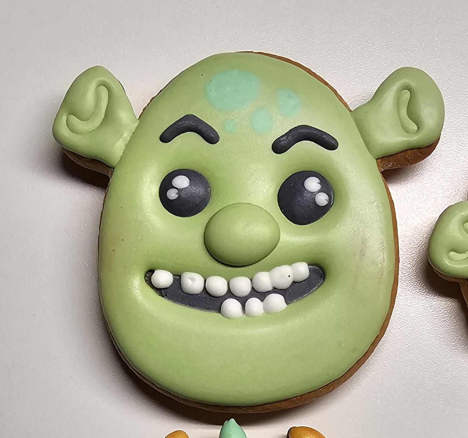 OGRE Themed Biscuits, Shrek Donkey Gingerbread Man, Royal Icing Party Favors