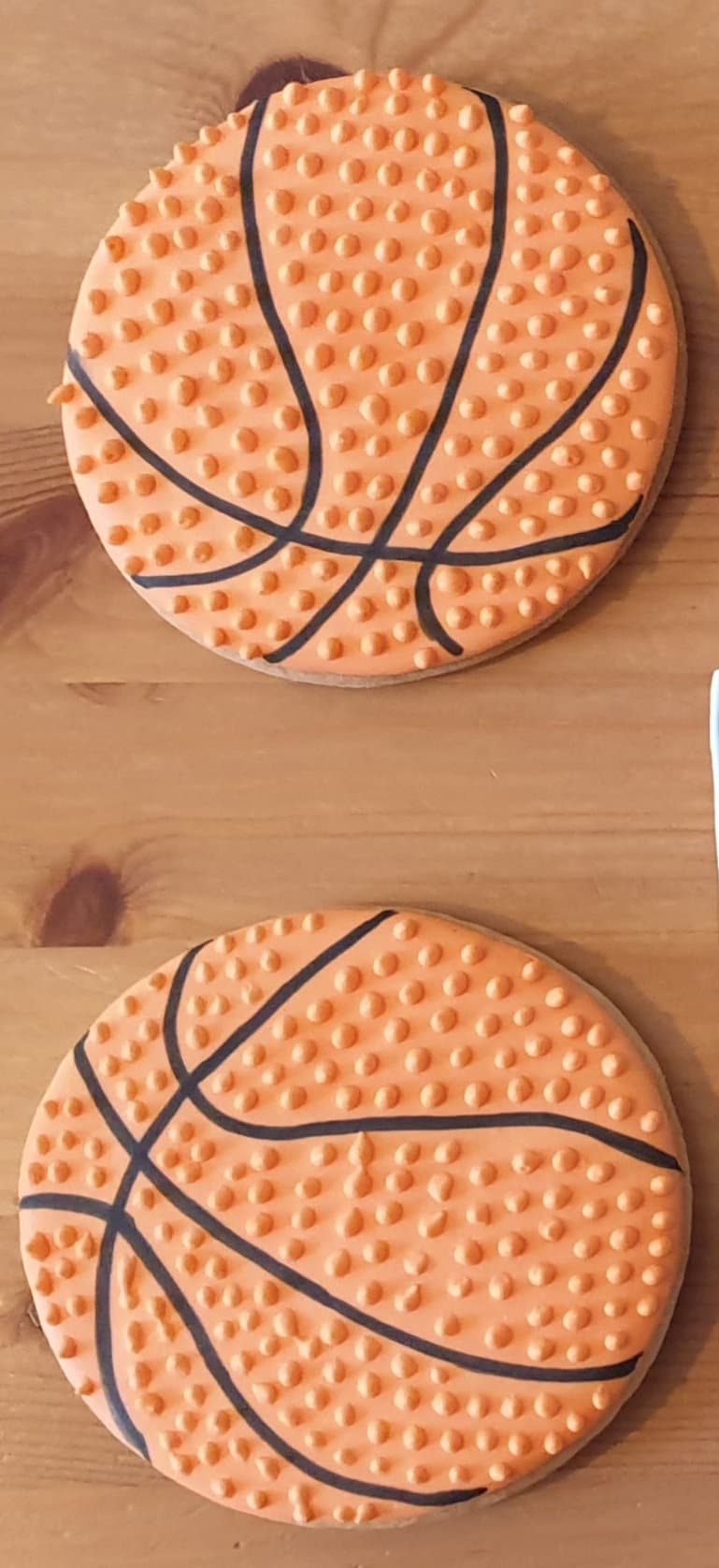 Handmade Basketball Cookies: Custom Iced Vanilla Biscuits