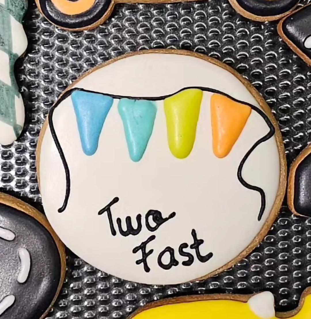 Racing Car Birthday Cookies: Handmade Vanilla Royal Icing