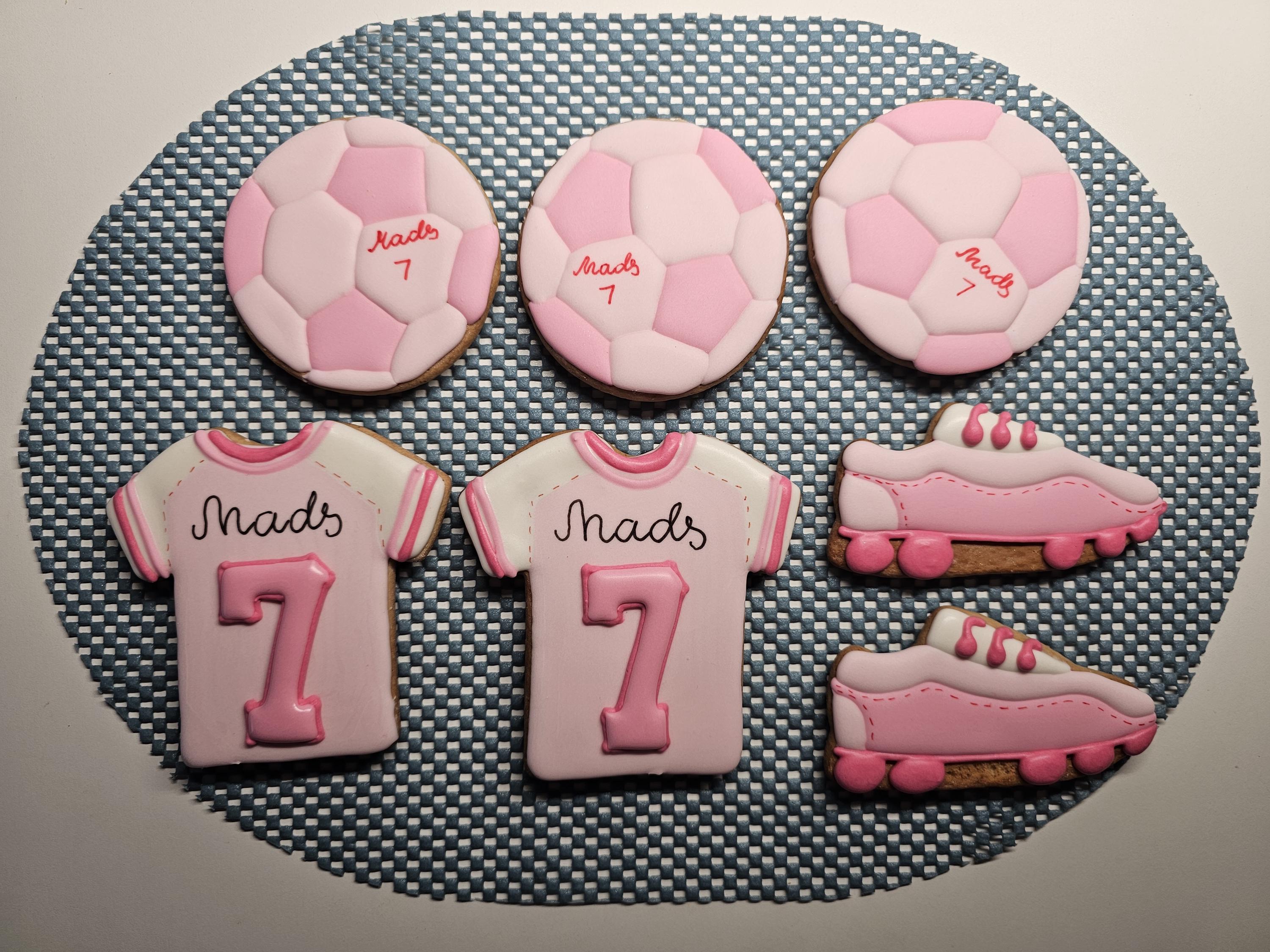 Football Royal Icing Vanilla Biscuits: Custom Cake Toppers, Party Favors