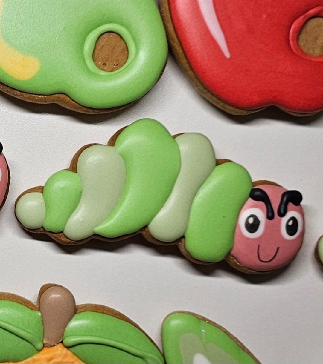 insect Birthday Biscuits, Caterpillar Biscuits, Party favours