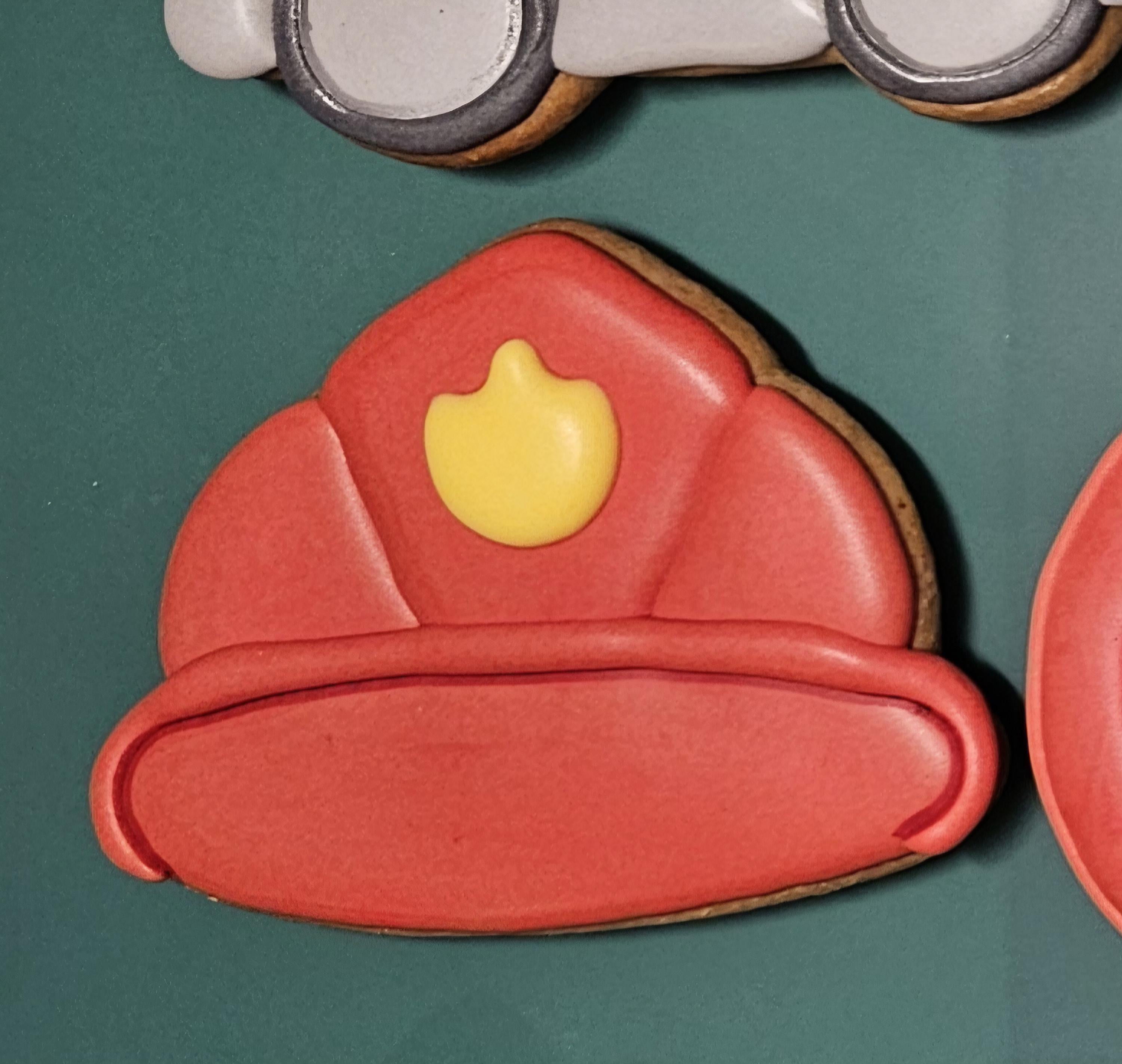 Firefighter Themed Royal Icing Biscuits, Party Favors, Vanilla Cookies